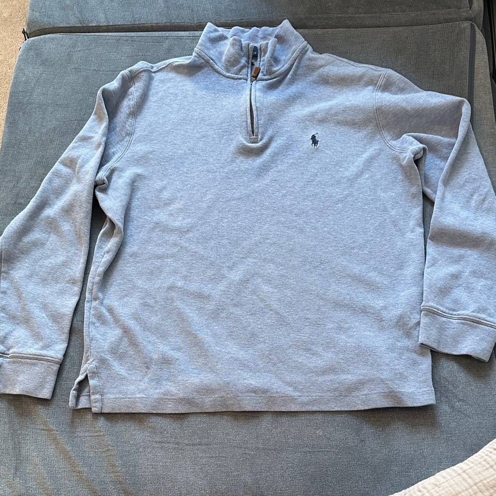 Polo Men's Blue Quarter-Zip Sweater